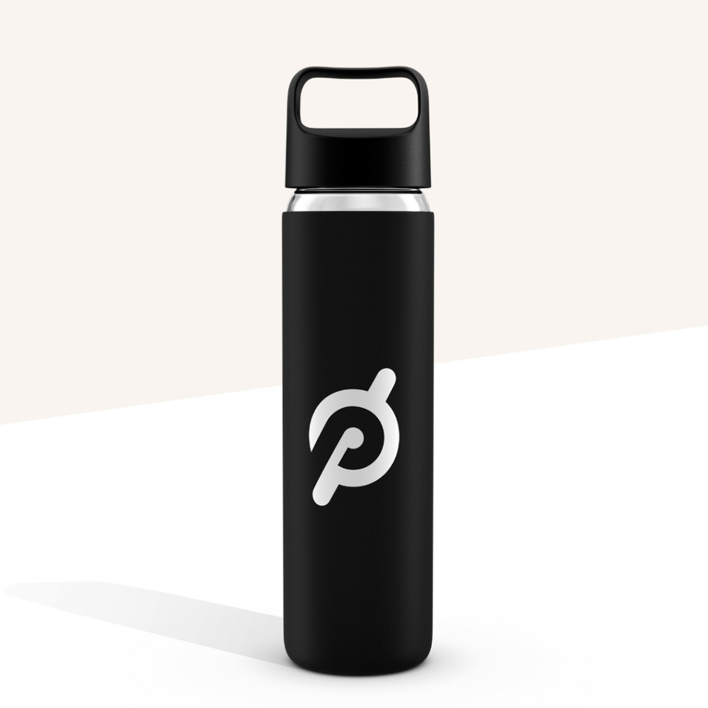 New Pelton 16 oz glass water bottle with silicon sleeve wide mouth and s…